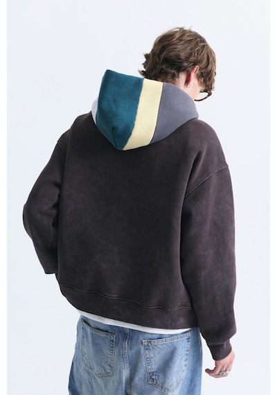 Vamos Boxy Fit Kapüşonlu Sweatshirt Kahve