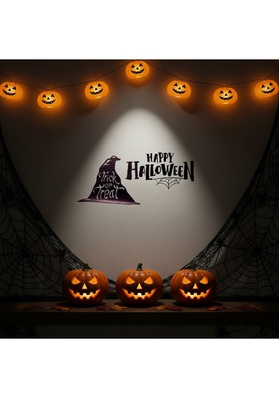 Happy Halloween Temalı Duvar Stickerı Çok Renkli 88801208