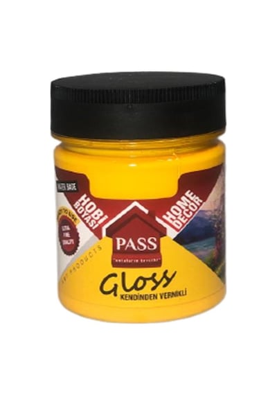 Pass Lack Hobi Boyası Kendinden Vernikli 4009 Sarı 120 Cc