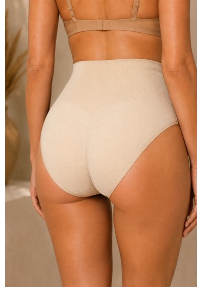 Fit Women Kadın Toparlayıcı Yüksek Bel Esnek Bej Külot