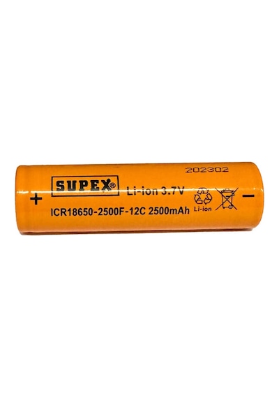 Icr18650-2500f-12c Lityum Ion 3.7v 2500mah 12c Deşarj Akımı Düz Kafa Pil