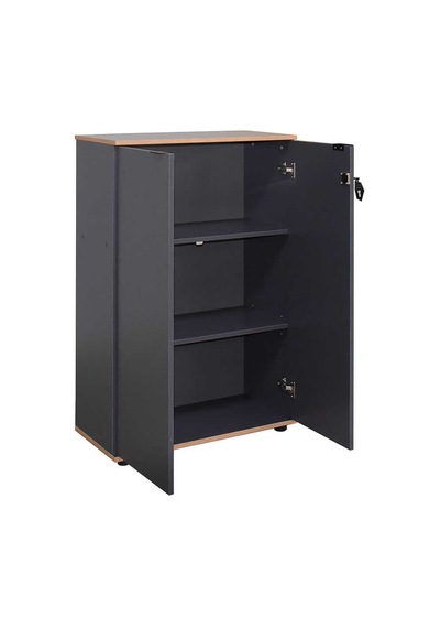 Rio 3 Raflı Kapaklı Kitaplık-antrasit-kontra 72x109x34 Cm Gxyxd