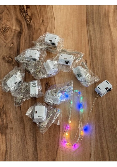 Lgbt Renkli Led Işık Pilli 3 Modlu Dekoratif Süs 10 Lu Set Toplam 15 M Her Bir Paket 1,5 M Çok Renkli