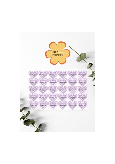 100 Adet Teşekkür Ederiz Stickers Paketleme Kargo Çıkartma Py1jks