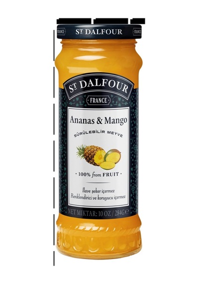 St. Dalfour Ananas & Mango Reçeli 284 G - Doğal Lezzet 5'li Avantaj Paketi - 5 Adet Tarı
