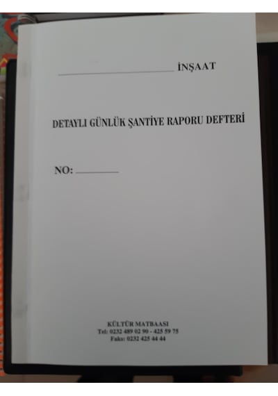 Detaylı Günlük Şantiye Rapor Defteri