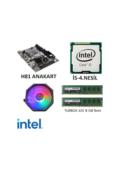 I5 4.Nesil İşlemci H81 Anakart 8 Gb Ram Cpu Fan I5 4.Nesil İşlemci H81 Anakart 8 Gb Ram Cpu Fan
