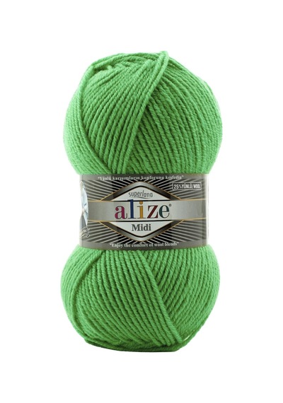 Alize Süperlana Midi El Örgü İpi 5 Li Paket - 455-yeşil Lal