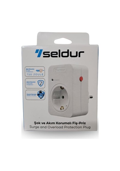 Lexroo Şok Ve Akım Korumalı Fiş-priz, 16a-250v, Max 3600w 720 Joule, Reset Edilebilir Siyah
