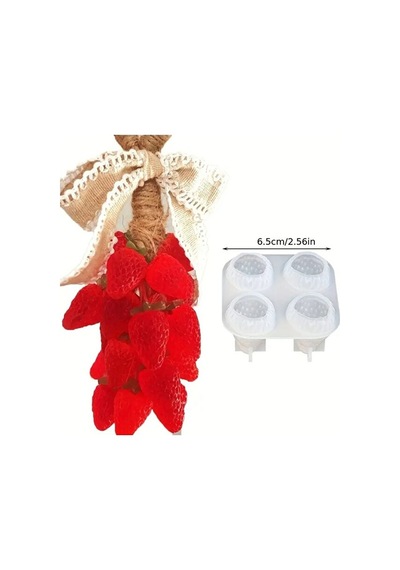 Yy5967 Çilek Desenli 3d Sabun Silikon Kalıp