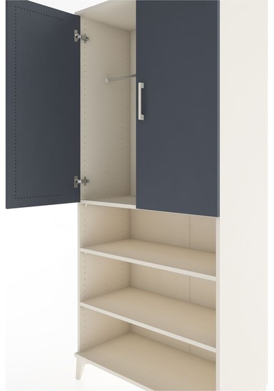 Hyperion Dolap 4 Raflı 2 Kapaklı Tek Askılı 88x44x195 Aytaşı-... Aytaşı