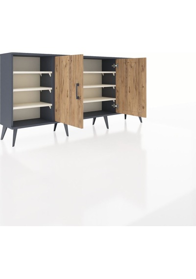 Arges Konsol 9 Raflı 2 Kapaklı 176x30x83 Antrasit-çam/aytaşı Çam/aytaşı Arges Konsol 9 Raflı 2 Kapaklı 176x30x83 Antrasit-çam/aytaşı Çam/aytaşı