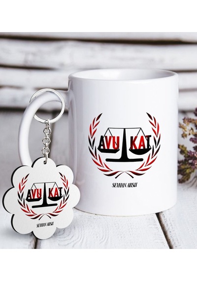 Kişiye Özel Mesleki Avukat Beyaz Kupa Ve Anahtarlık Seti-2