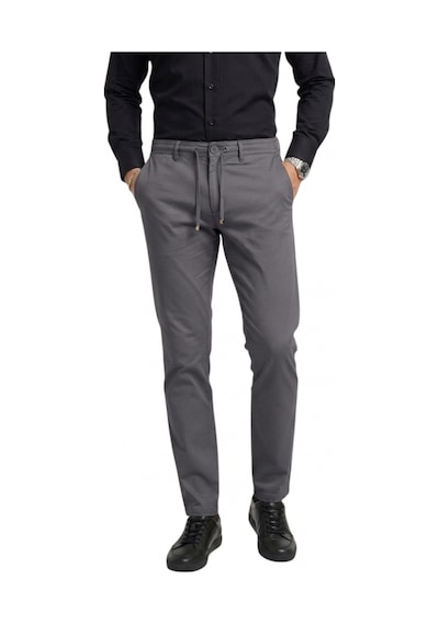 Deepsea Erkek Antrasit Esnek Kumaş Slim Fit Beli Lastikli Günlük Spor Pantolon 2601070