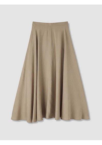 Lcw Modest Ekru Beli Fermuarlı Kloş Etek