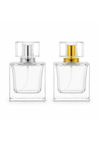 20 Adet Boş Cam Parfüm Şişe, 50 Ml, Mia Model, Şeffaf, Geçmeli,-fpu-50