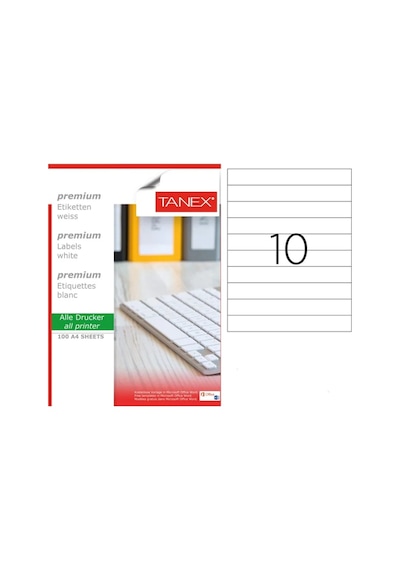 Tanex Tw-2069 210X29.69 MM Laser Etiket 100 Ad.