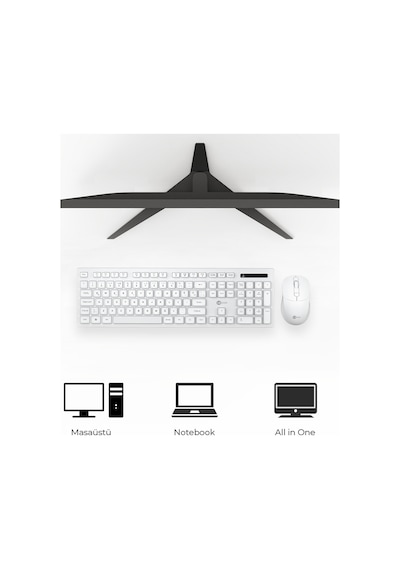 Lecoo KW201 Kablosuz Türkçe Q  Klavye & Mouse Set