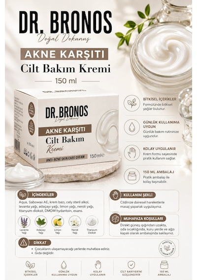 Dr. Bronos - Akne Karşıtı Bakım Kremi 150 Ml