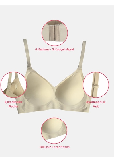 Alya Underwear Kadın Lazer Kesim Dikişsiz Çıkarılabilir Pedli Hayalet Sütyen Siyah Taş Rengi Alya Underwear Kadın Lazer Kesim Dikişsiz Çıkarılabilir Pedli Hayalet Sütyen Siyah Taş Rengi