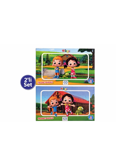 Niloya 2 Li Frame Puzzle Seti 35+35parça Çocuk Yapboz