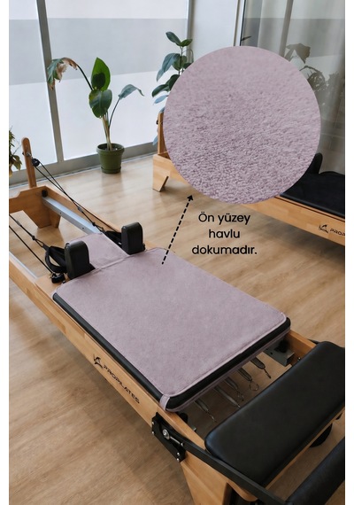 Kaymaz Silikon Tabanlı, Reformer Pilates Havlusu, Ter Emici Bambu Pilates Mat Havlu-lila Lıla