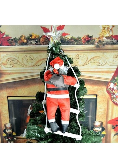 Süsle Bebek Ve Parti Merdivene Tırmanan Noel Baba - 57 Cm Diğer