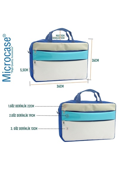 Microcase Honor Pad X8b 11 İnch İle Uyumlu Tablet Macbook Laptop Tablet Çantası 2 Bölmeli Al4821 Krem