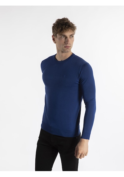 Trussardi Trussardı Erkek Kazak  TRRD003641 Mavi