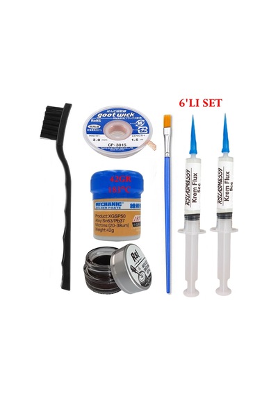 Mechanic Krem Lehim 183 C 42gr Havya Uc Temizleyici Flux Lehim Toplama Cp-3015 Lehim Emme Teli 2fırça Seti05