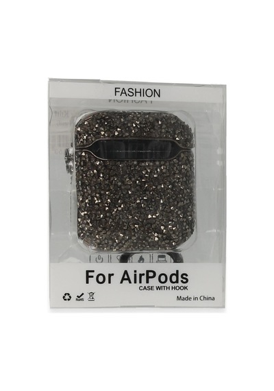 Newface - 263 - Apple AirPods Uyumlu 2 2.nesil Mira Taşlı Kılıf - Kmrsfres - - Siyah