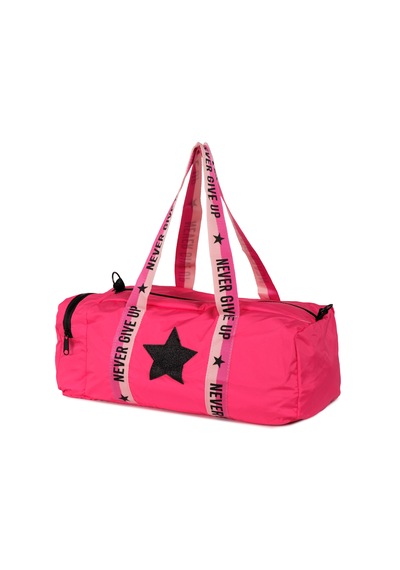 İcone Bag Çocuk Yıldız Logolu Spor Çanta, Çocuk Spor Çanta, Fermuarlı Detaylı Çocuk Spor Çanta Fuşya