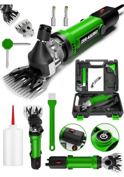 Dragro Alman Drg-4200w Devir Ayarli Bakir Sargili Çelik Şanzuman Koyun Keçi Kirkma Makinesi -yeşil