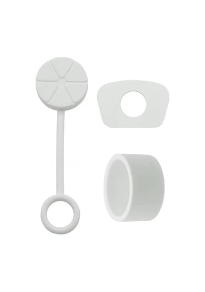 Quencher Uyumlu 3 Lü Silikon Set Sızdırmaz Tıpa, Pipet Koruyucu Ve Taban Kılıfı Beyaz