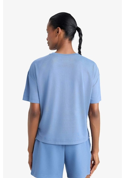 DeFactoFit Oversize Geniş Kalıp Bisiklet Yaka Sporcu Modal Kısa Kollu Tişört E2932AX25SMIN34
