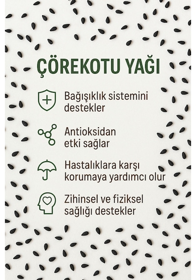 Çörekotu Yağı 90 Kapsül Soğuk Sıkım, %100 Doğal,