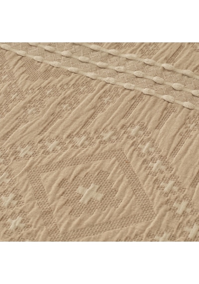 Bella Maison %100 Pamuk Glorinda Çift Kişilik Yatak Örtüsü Seti Bej 230 x 240 CM Bej