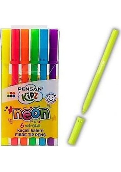 Pensan Keçeli Kalem 6 Renk Neon Kesik Uç 99095