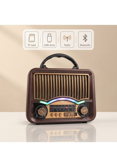 Solar Nostalji Müzik Kutusu - Şarjlı - Fm Radyo - Bluetooth Özellikli - Retro Tasarımlı