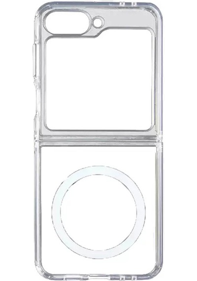 Teknomoda Samsung Galaxy Z Flip 7 Kılıf Magsafe Wireless Kablosuz Şarj Uyumlu Manyetik Şeffaf Kapak Şeffaf