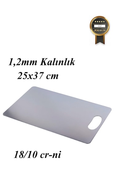 1,2 Mm Paslanmaz Çelik / Metal Kesme Tahtası 304 Kalite 25x37 Cm 18/10 Cr-ni Gümüş