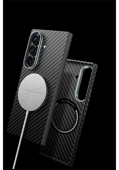 Samsung Galaxy Z Fold 7 Uyumlu Kevlar Magclick Manyetik Kılıf İnce Ve Dayanıklı