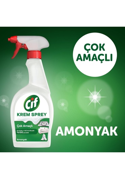 Krem Sprey Çok Amaçlı Amonyak Yüzey Temizleyici Yağ Ve Kir Çıkarıcı 750 Ml Diğer
