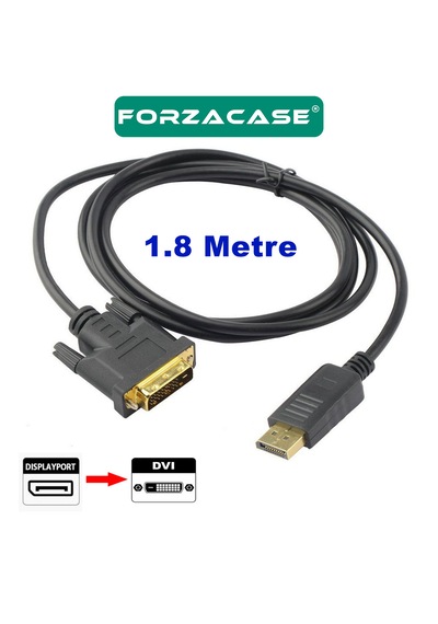 Forzacase Displayport To Dvı Kablo Monitor Projektor Görüntü Aktarıcı Dp To Dvı 24+1 1.8 Metre- Fc1183