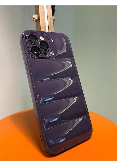 Pointtech Apple Uyumlu iPhone 14 Puffer Silikon Kılıf Kamera Koruma Lens Korumalı Parlak Telefon Kılıfı