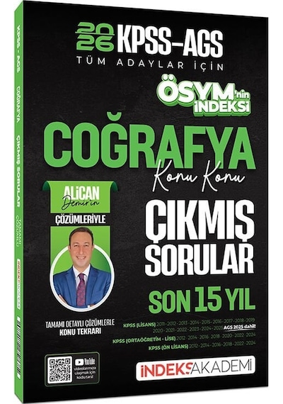 İndeks Akademi 2026 Kpss Meb-ags Coğrafya Ösym Nin İndeksi Çıkmış Sorular Son 15 Yıl Konu Konu Çözümlü - Alican Demir İndeks Akademi Yayıncılık İndeks Akademi 2026 Kpss Meb-ags Coğrafya Ösym Nin İndeksi Çıkmış Sorular Son 15 Yıl Konu Konu Çözümlü - Alican Demir İndeks Akademi Yayıncılık
