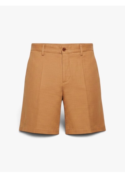Sisley %100 Pamuk Yırtmaç Detaylı Regular Fit Bermuda Şort Erkek Kahverengi Şort - 325p4gj0s9018 Taba