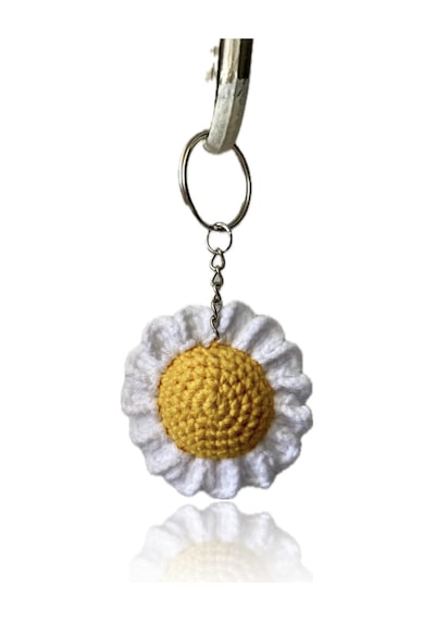 Neslihan Hobi Dünyası Amigurumi Papatya Anahtarlık