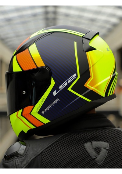 Rapid 2 Extra Full Face Motosiklet Kaskı Siyah Vizörlü Mat Sarı - Mavi
