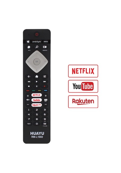 Huayu Philips Uyumlu Rm-l1660 Rc4498 Rc4501 Ykf291-003 Netflix-youtube-rakuten Tv Tuşlu Lcd Led Tv Kumanda Ses Komutsuz
